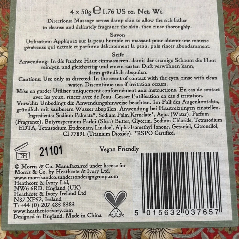 William Morris At Home Guest Soaps Boxed Set of 4, NWT - Picture 10 of 16